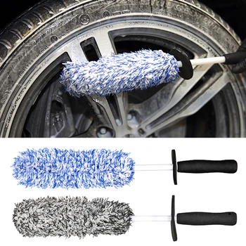 Автомойка Super Brush Щетка для колес из микрофибры Премиум-класса, Нескользящая мягкая ручка, легко моющиеся спицы автомобильных колес, автомобильные аксессуары