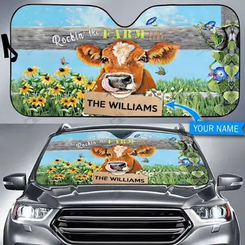 Мясной скот Rockin The Farm Life персонализированный автоматический солнцезащитный козырек на лобовое стекло автомобиля солнцезащитный козырек