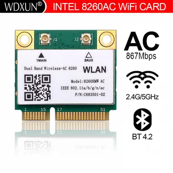 Беспроводной-AC 8260 двухдиапазонный мини-ПК-E PCIe WIFI карта для intel 7265AC 8260AC 8265AC 802.11ac 2x2 WiFi + Bluetooth BT4.2