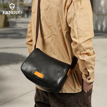 Повседневная мужская сумка через плечо в стиле ретро из натуральной кожи, сумка-мессенджер для мужчин, Портативное хранение, Школьные сумки для путешествий