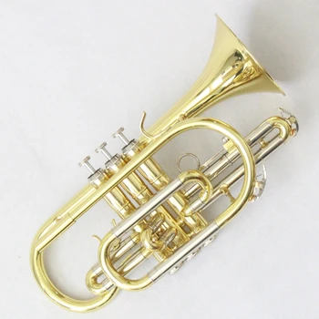 Китайский инструмент cornet Bb ручной работы cornetas, покрытый золотым лаком corneta
