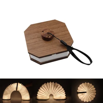 Креативный светодиодный портативный ночник, сделай сам, складной светильник-книжка, USB, Перезаряжаемый Деревянный Орган, Украшение Для дома, подарок