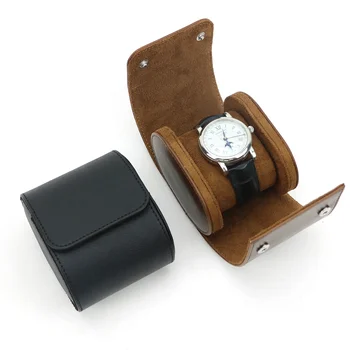 Бесплатный рулон дорожных часов из искусственной кожи для путешествий, Новый Органайзер для часов С выдвижной подушкой Для Мужчин, 1 Коробка для хранения дисплея часов