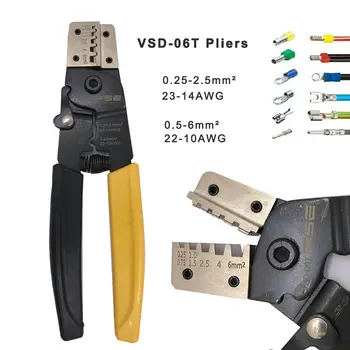 VSD-06T 0,25-2,5 мм 23-14AWG 3 В 1 Обжимные инструменты Мини-типа, Саморегулирующиеся Обжимные Плоскогубцы, многофункциональный инструмент, Специальный зажим для корпуса