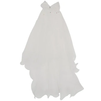 Женское свадебное платье-фата с белым бантом, слои тюлевой ленты по краю, свадебные вуали