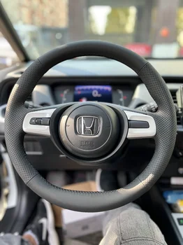 Для Honda FIT Новый 2021 Кожаный чехол на руль четвертого поколения, сшитый вручную, автомобильные аксессуары