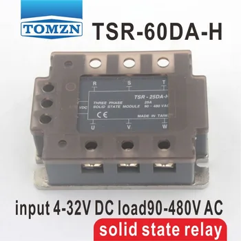 60DA TSR-60DA-H Трехфазный высоковольтный SSR-тип входного сигнала 4-32 В постоянного тока, нагрузка 90-480 В переменного тока, однофазное твердотельное реле переменного тока