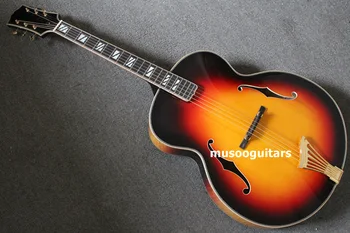 Новая фирменная джазовая гитара AAA ручной работы Super 400 Archtop в Sunburst с жестким футляром