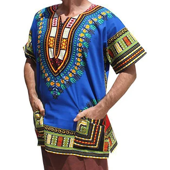 Африканская этническая рубашка с принтом из ткани примитивного племени, футболка с коротким рукавом для мужчин, Модная удобная одежда Унисекс в стиле дашики