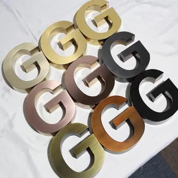 Заводская розетка, наружные буквы, украшенные золотой нержавеющей сталью, индивидуальные вывески магазина из золотого металла для логотипа компании
