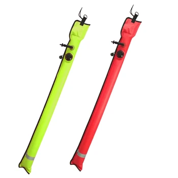 2 шт Надувной сигнальный маркер для подводного плавания Smb длиной 1 м, Видимость буя, Поплавок, Сигнальная трубка, Колбаса-Желтый и красный