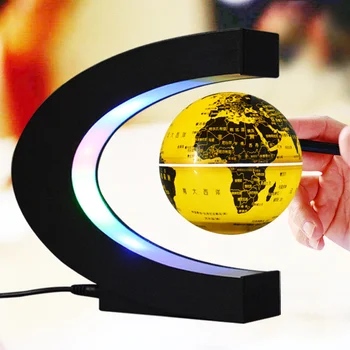 Подарочные украшения с глобусом для 3D-печати с магнитной левитацией, Креативная технология подвески С магнитным полем в форме буквы С, Прикроватная настольная лампа