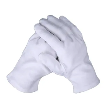 1 Пара белых хлопчатобумажных перчаток Для сухих рук При работе с пленкой СПА-перчатки Перчатки для Церемониального осмотра Аксессуары для одежды Перчатки