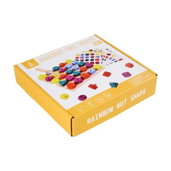 Обучающая игрушка Монтессори, разноцветный орех в форме, соответствующий цвету и форме, игрушка для раннего развития детей, подарок для мальчика и девочки 3 лет ＋