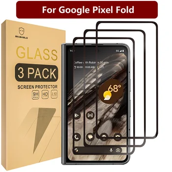 Mr.Shield [3 упаковки] Защитная пленка для экрана Google Pixel Fold [Закаленное стекло] [Японское стекло твердостью 9H] Защитная пленка для экрана
