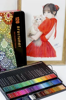 120 Цветных карандашей, Дерево, Мягкая Акварель, Картина маслом, Художественные принадлежности для рисования, школьные принадлежности для рисования