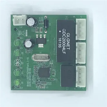 Модуль переключателя OME 3 Порта PCBA 4-контактный разъем UTP PCBA Модуль со светодиодным дисплеем Позиционирование отверстия для винта Данные мини-ПК OEM Завод