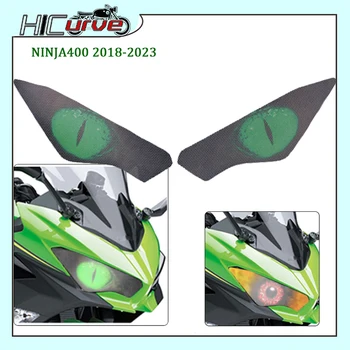 Для KAWASAKI NINJA400 NINJA 400 2018-2023 Аксессуары для мотоциклов 3D Передний обтекатель, наклейка на фару, защита головного света, наклейки