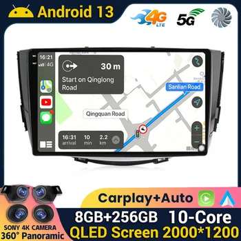 Android 13 Carplay Автомобильный Радиоприемник Для Lifan X60 2011 2012 2013 2014 2015 2016 Мультимедийный Плеер Навигация Стерео Сплит-экран GPS BT