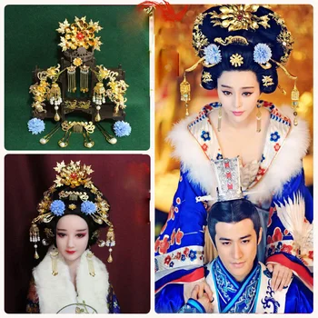 Диадема для волос императрицы Древней династии Тан Принцессы для телевизионной постановки 