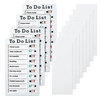 Доска для Заметок со Списком дел 4 шт, Съемная Доска для Сообщений, Пластиковый Контрольный список RV, Доска для личного расписания с 8 Карточками