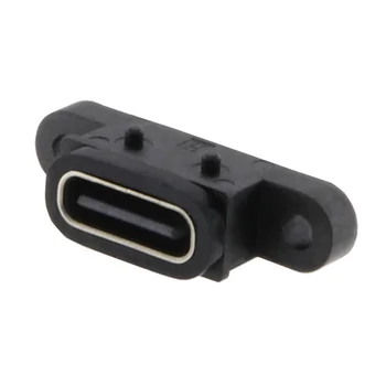 Тип C 2Pin Водонепроницаемый женский разъем USB C с отверстием для винта, быстрая Зарядка, Интерфейс зарядки, 180-градусный USB-разъем