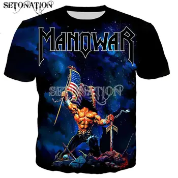 Manowar, мужские и женские новые модные крутые футболки с 3D принтом, футболка в стиле Харадзюку, уличная одежда, летние топы