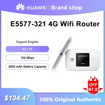 Оригинальный HUAWEI E5577-321 4G Wifi Маршрутизатор LTE Cat 4 150 Мбит/с Модем Sim-карта Мобильная Беспроводная Точка Доступа Ретранслятор Батарея 3000 мАч
