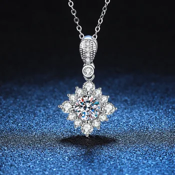 D цвет 1 карат Мусанит квадратное полное бриллиантовое ожерелье Циркон женский подходит для свадебной вечеринки свадебные украшения подарочные украшения