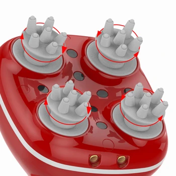Красный Домашний Портативный Водонепроницаемый электрический Массажер для головы и плеч для матери и старика, высокочастотные вибрационные массажеры для кожи головы