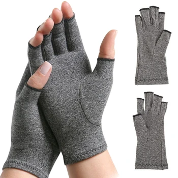 1 пара перчаток для лечения артрита, силиконовые противоскользящие реабилитационные перчатки без пальцев, перчатки для лечения артрита, браслет для поддержки запястья