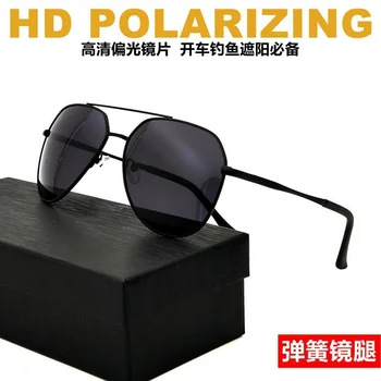 Новые поляризованные солнцезащитные очки, мужские солнцезащитные очки, классическая большая оправа toad, водитель на пружинных ножках, защита от солнца, модная корейская версия