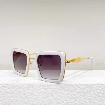 Модные Новые солнцезащитные очки из ацетатного волокна, Мужской Индивидуальный дизайн, Большая оправа UV400, Женские уличные квадратные солнцезащитные очки ручной работы