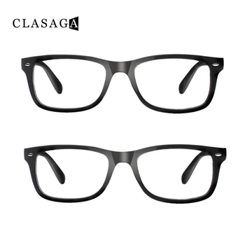 CLASAGA, 2 упаковки Классических черных очков для чтения на пружинном шарнире, мужские и женские Удобные очки для чтения высокой четкости с диоптриями 0-600