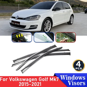 Дефлекторы для Volkswagen VW Golf Mk7 7 2015 2016 2017 2018 2019 2020 2021 Лобовое стекло Автомобиля, Козырьки для боковых окон, Накладка для бровей от дождя