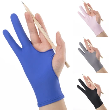 3 Размера, Двухпальцевая противообрастающая перчатка для планшета для рисования художника, бытовые перчатки, Перчатка для правой и левой руки, 1 шт. перчатка
