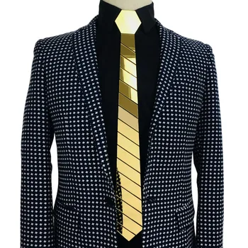 НОВОЕ поступление, акриловый золотой зеркальный галстук, геометрическая модель, модные тонкие галстуки ручной работы, галстуки