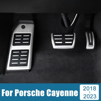 Для Porsche Cayenne 2018 2019 2020 2021 2022 2023 Нержавеющая Автомобильная педаль Акселератора, топливного тормоза, Подставка для ног, Педали, чехол для накладок