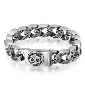 Винтажный мужской браслет из стерлингового серебра S925, персонализированный модный браслет для друзей-мотоциклистов, Тайский браслет Dominant