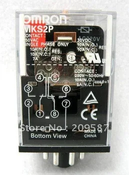 1 комплект MKS2P Реле питания постоянного тока 24 В постоянного тока 8-Контактный 2NO 2NC 10A 250VAC DPDT с базой