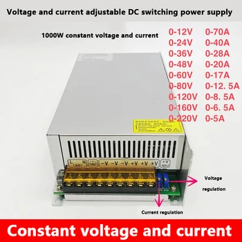 Регулируемое напряжение и ток 0-12-24-36-48-60-80-120-220V Импульсный источник питания постоянного тока мощностью 1000 Вт