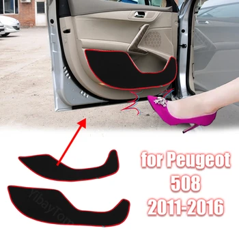 Высококачественная защита боковых краев, аксессуары для ковров из полиэстера для Peugeot 508 2011-16, защитный коврик, наклейка на дверь автомобиля, защита от ударов