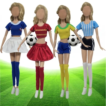 1 Комплект кукольной одежды Аксессуары для девочек Кукольная одежда Футбольная одежда Спортивная одежда костюм с коротким рукавом