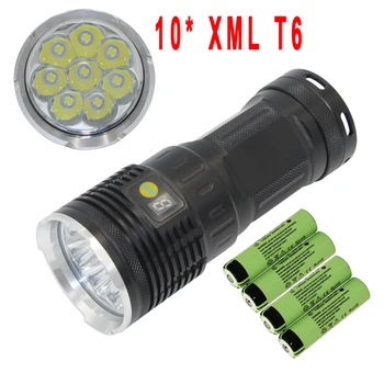 Светодиодный фонарик 18650 XML T6 мощная лампа мощностью 8000лм, Водонепроницаемый фонарь для кемпинга, тактический фонарик, перезаряжаемый