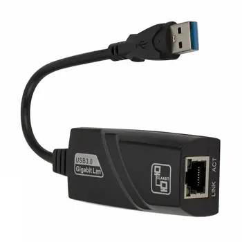 Проводной Usb 3,0 к Гигабитному Ethernet Пластиковый Сетевой адаптер Rj45 Lan (10/100/1000) Мбит/с Сетевая карта Ethernet Для ПК