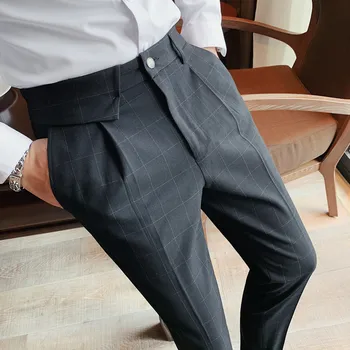 лидер продаж 2021 года, модные мужские осенние повседневные брюки-карандаш, Мужские брюки для делового костюма/Мужская одежда 29-36