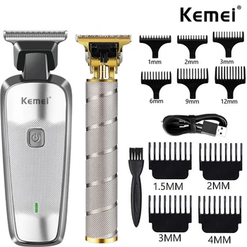 Kemei KM-5089 Электрическая Машинка Для стрижки волос Многофункциональный Домашний Триммер для волос Printing T9 Razor USB Мужская Электробритва