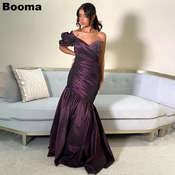 Вечерние платья Русалки Booma Темно-фиолетового цвета Со складкой на одном плече, вечерние платья для выпускного вечера в Саудовской Аравии, праздничные платья для вечеринок