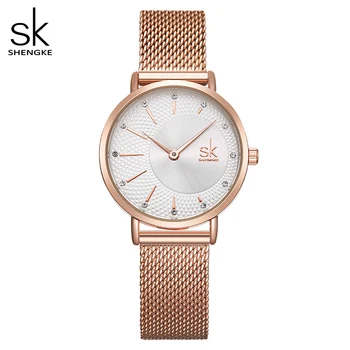Дизайнерские часы SK Для женщин, Модные повседневные часы с циферблатом, женские Точные кварцевые Montre Femme, Регулируемый Миланский ремешок Reloj Mujer