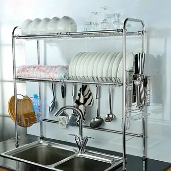 Регулируемые подставки для посуды NEX, нержавеющая сталь, серебро, органайзер для шкафа, кухонные принадлежности, кухонные принадлежности